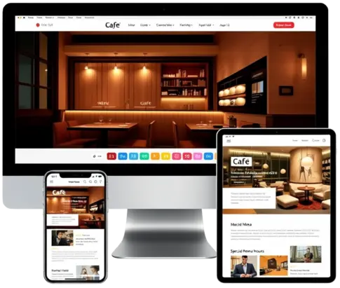 devices with cafe website.